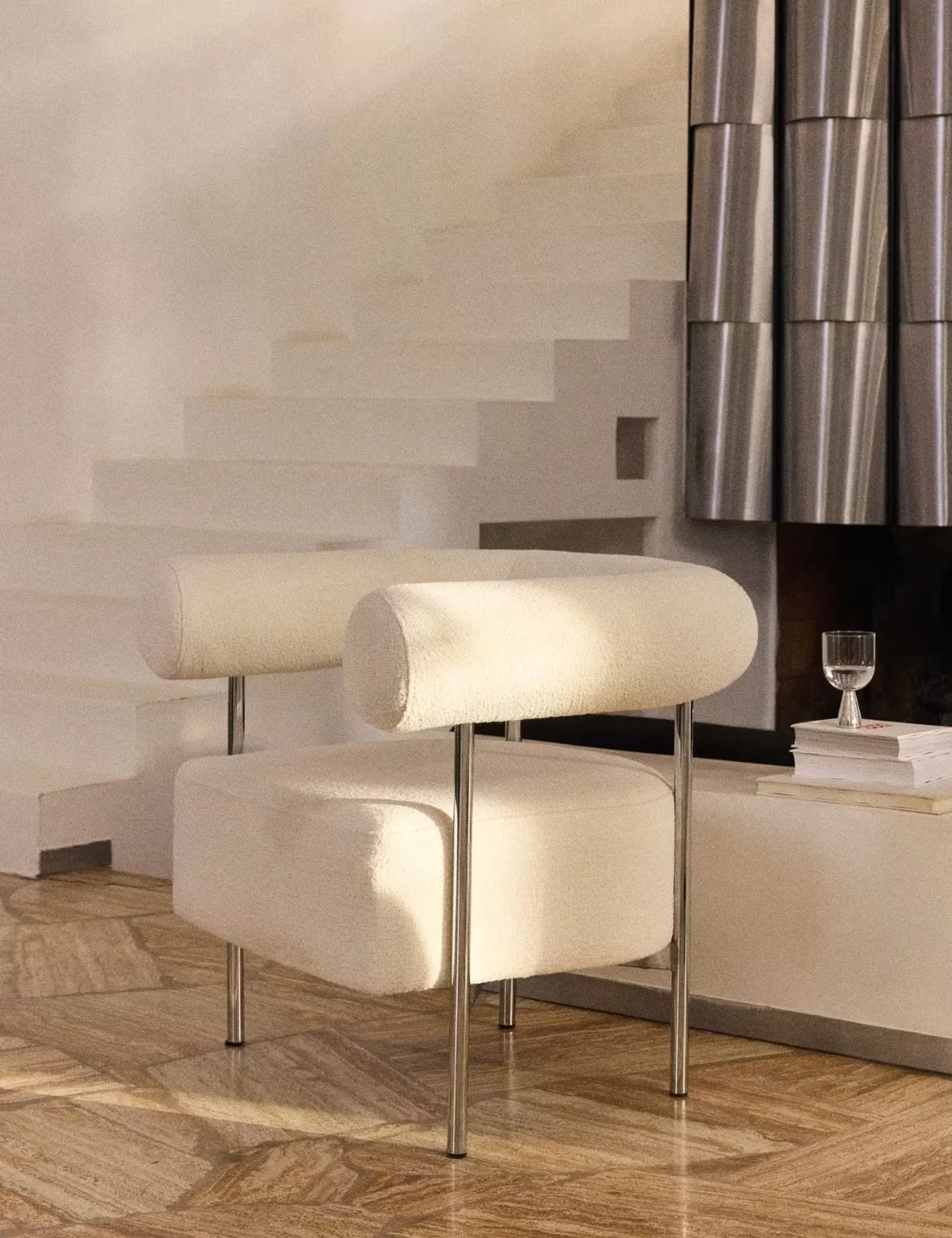 fauteuil bouclette blanc