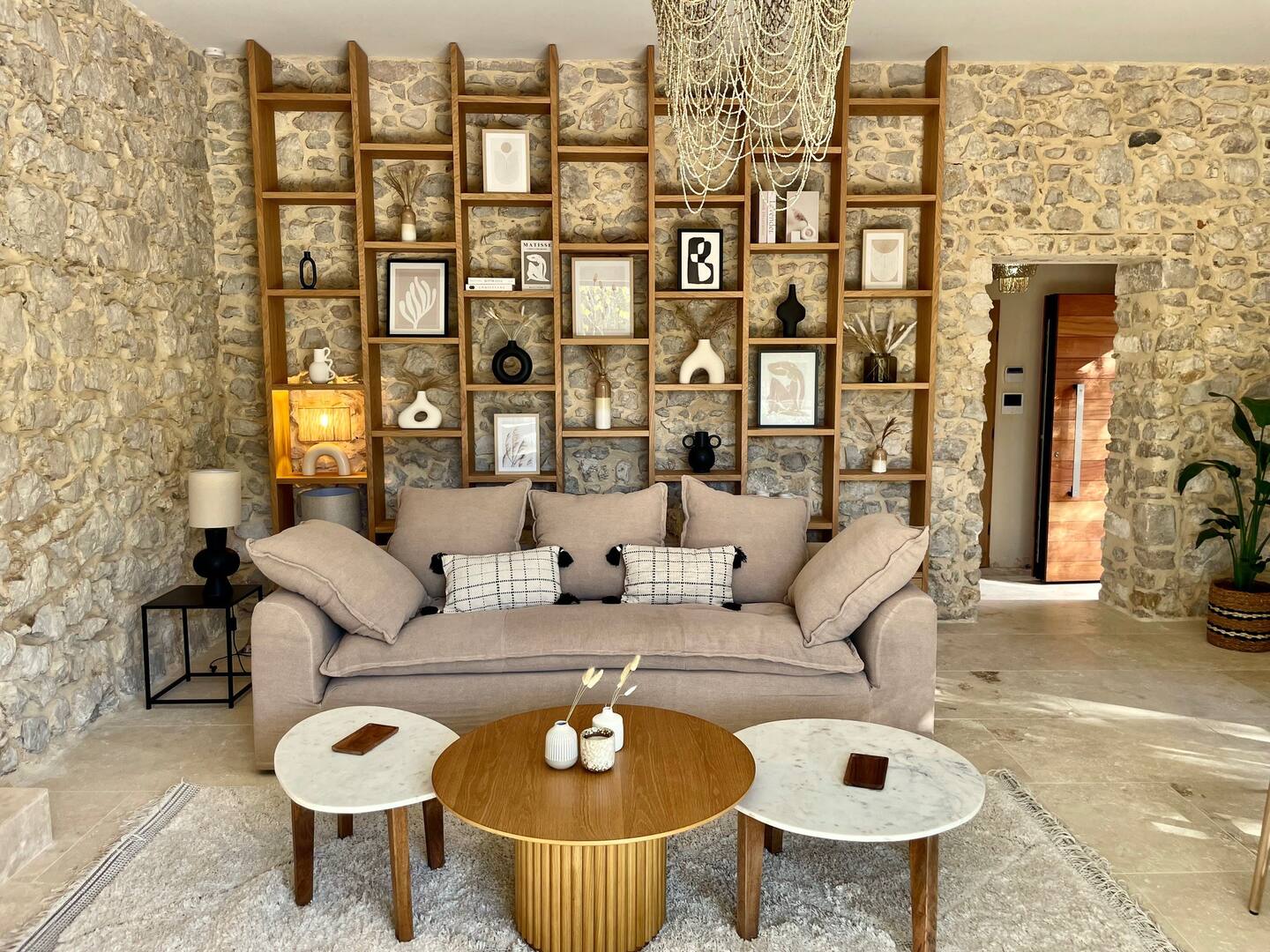salon maison en pierres Mas Revive Grabels