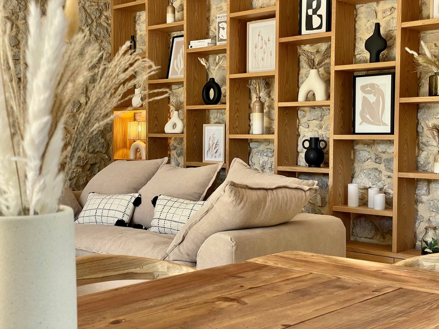 salon maison en pierres Mas Revive Grabels