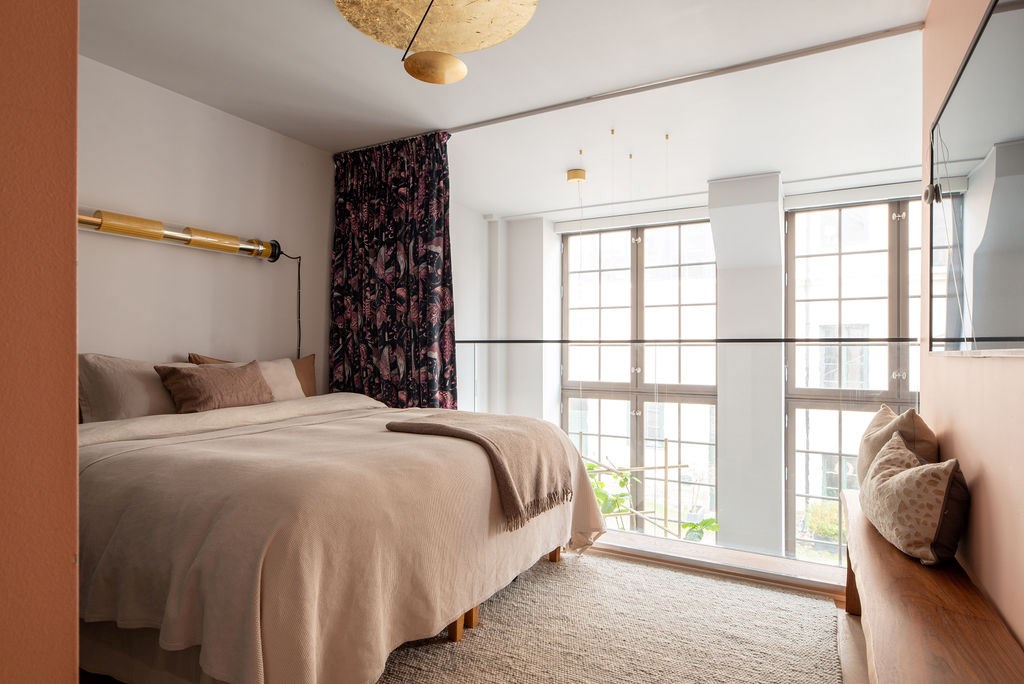 chambre sur mezzanine vitrée
