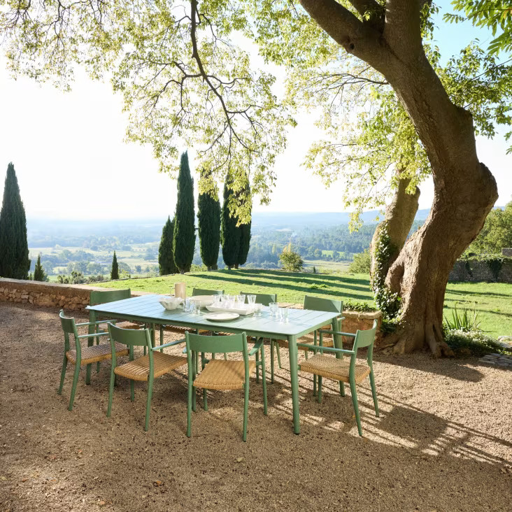 jardin avec table sous olivier