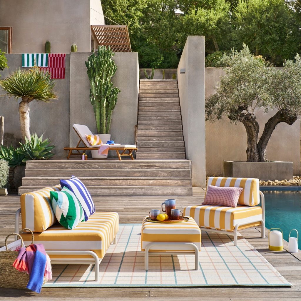 mobilier jardin à rayures mobilier jardin à rayures