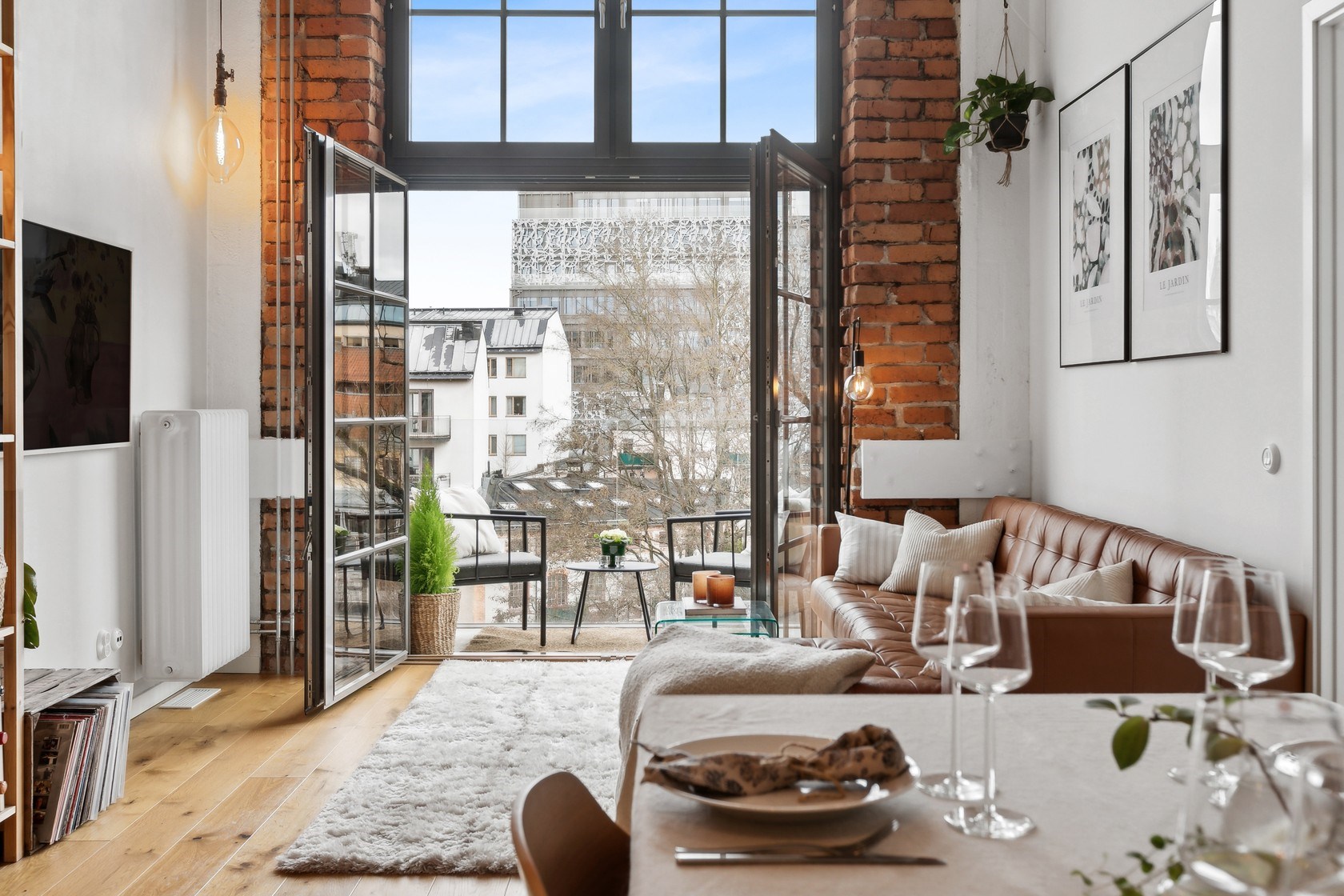 salon deux-pièces 54m2 mini loft