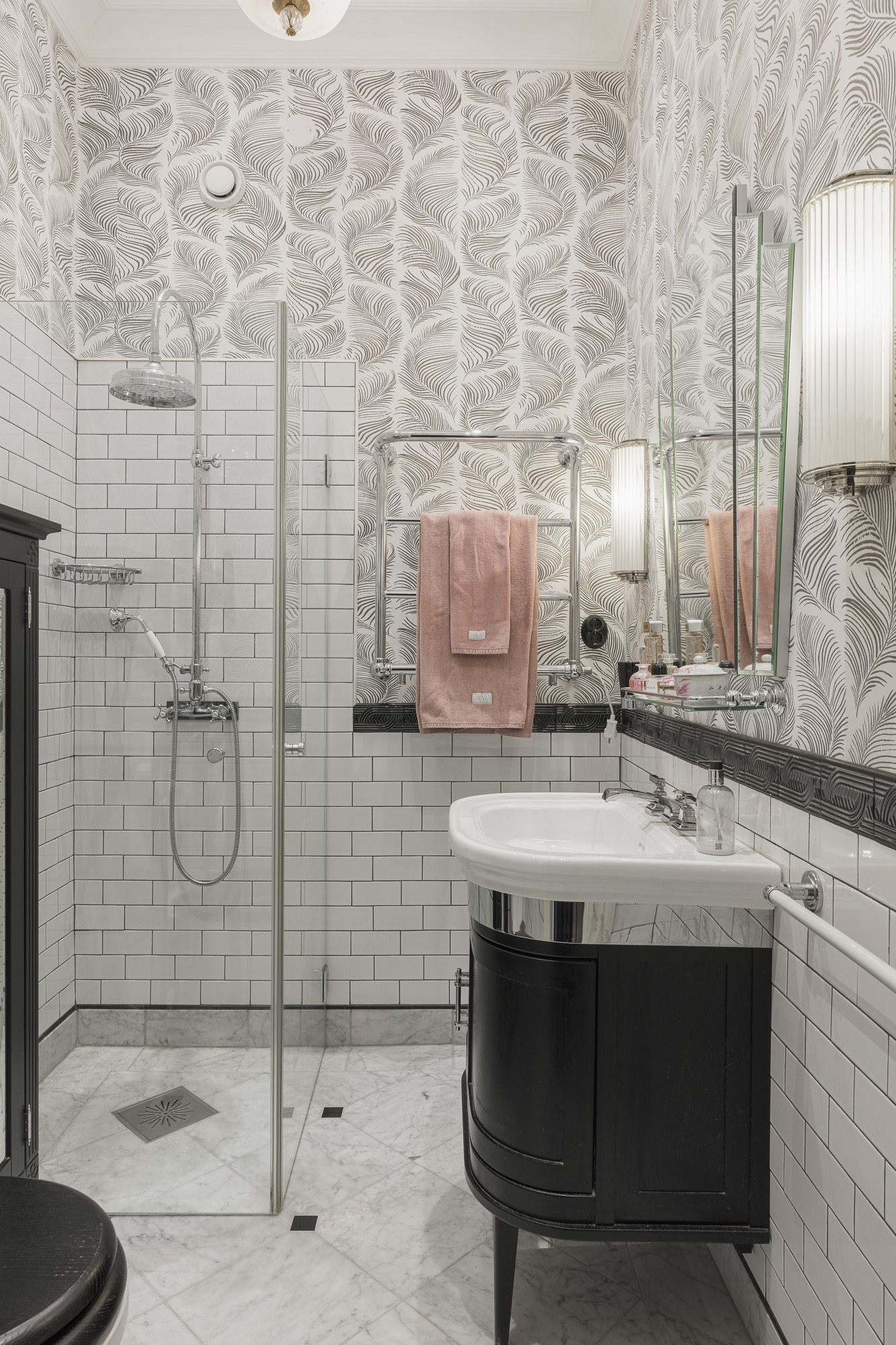 salle de bain décoration vintage noire et blanche salle de bain décoration vintage noire et blanche
