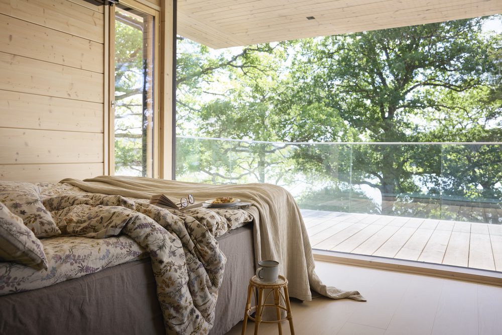 chambre baie vitrée Honka