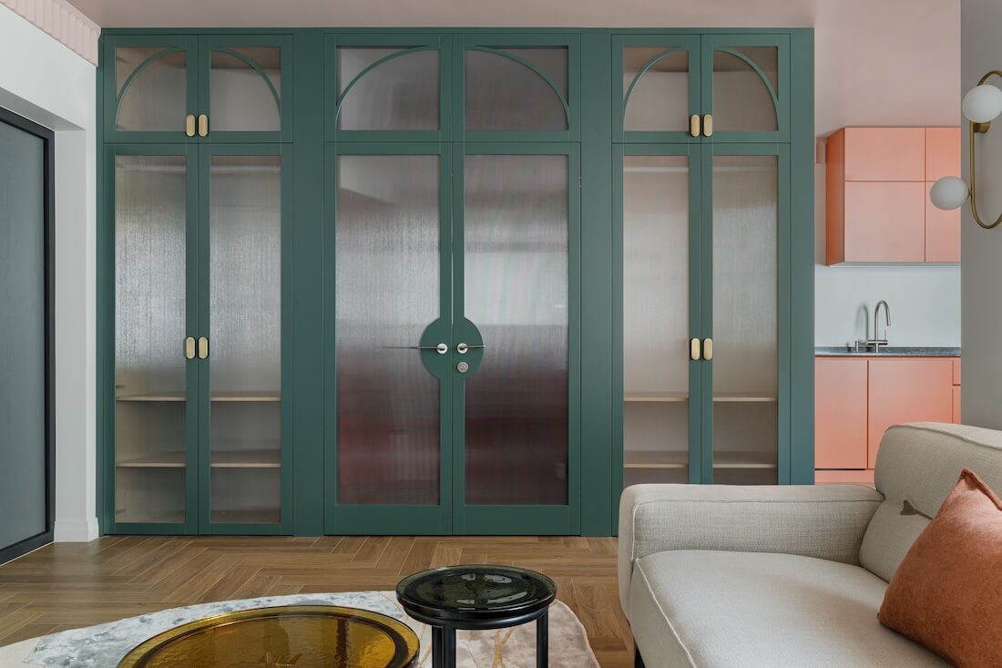 portes vitrées façon verrière art déco