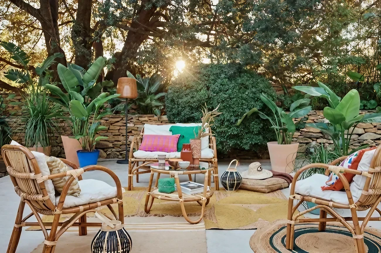 mobilier extérieur en rotin