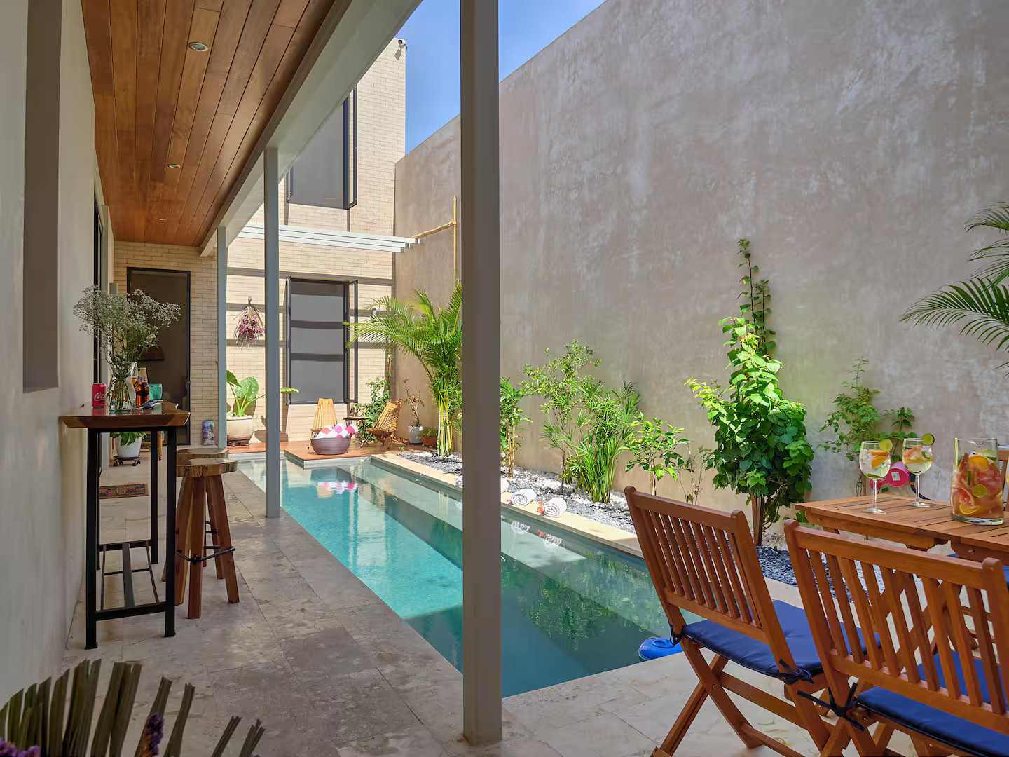 jardin maison avec piscine Mexique