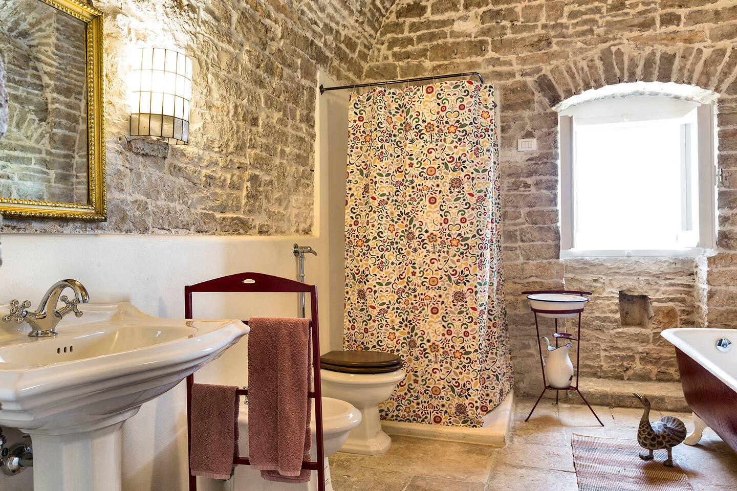 salle de bain rustique