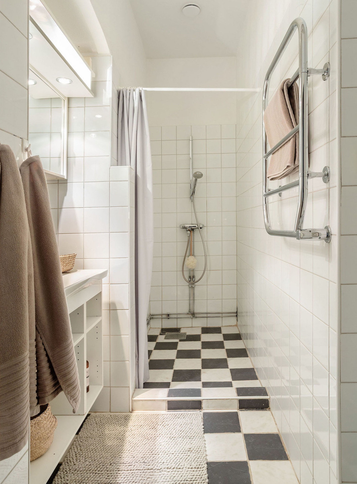 salle de bain studio 28m2 avec mezzanine