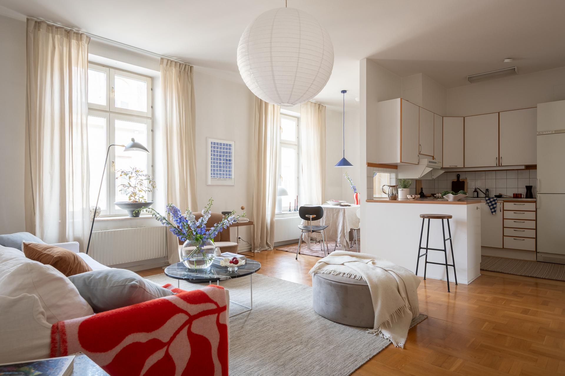 salon deux-pièces 50m2 décoration contemporaine scandinave avec cuisine ouverte salon deux-pièces 50m2 décoration contemporaine scandinave avec cuisine ouverte