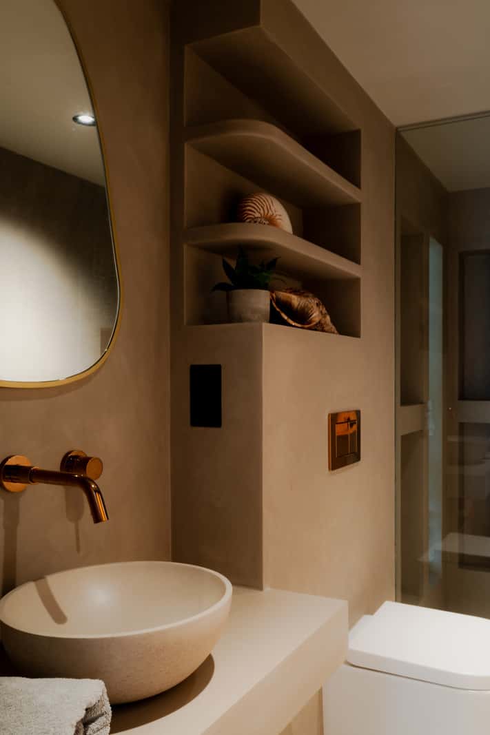 salle de bain murs enduits couleur ocre salle de bain murs enduits couleur ocre