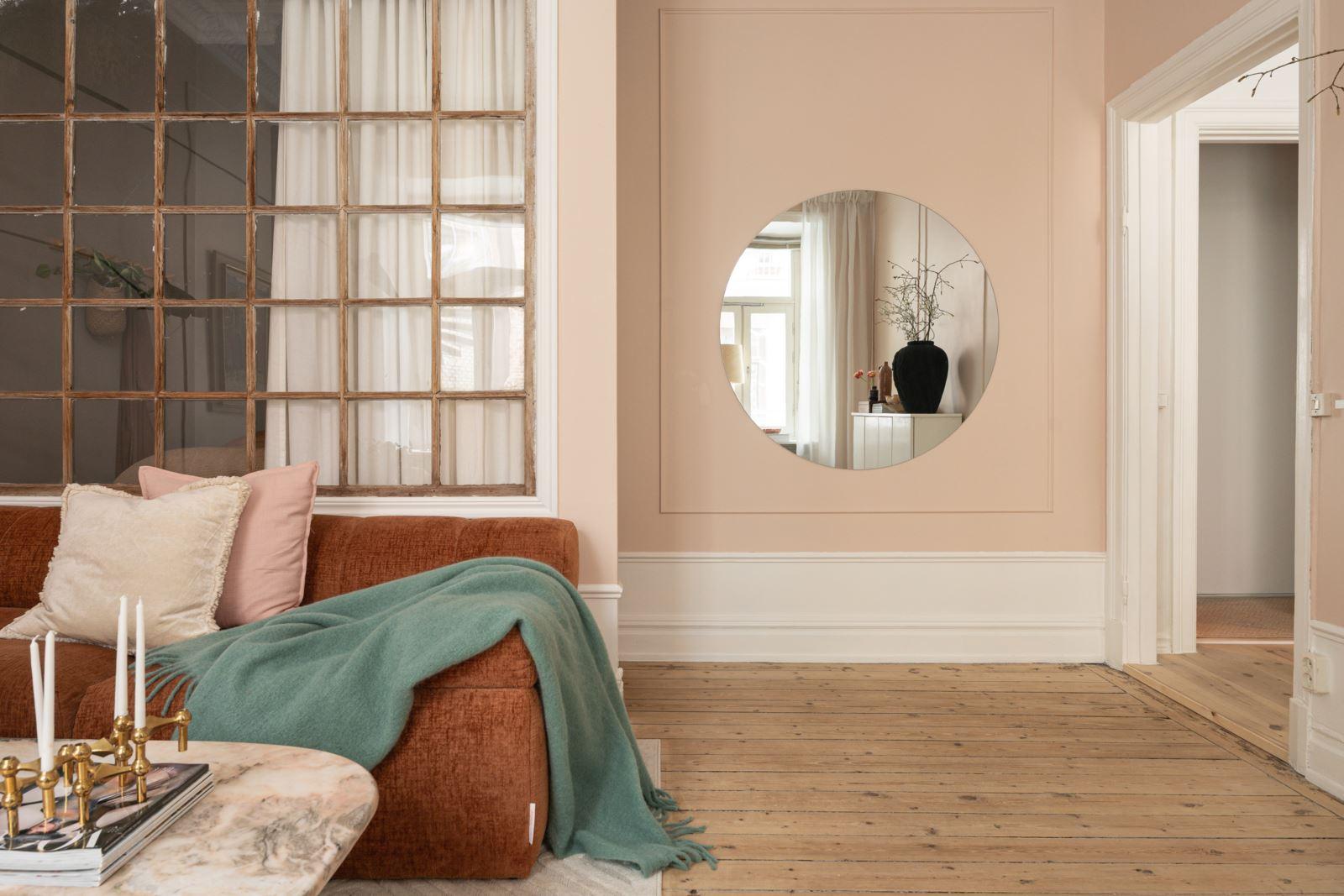 salon mur terracotta appartement 43m2