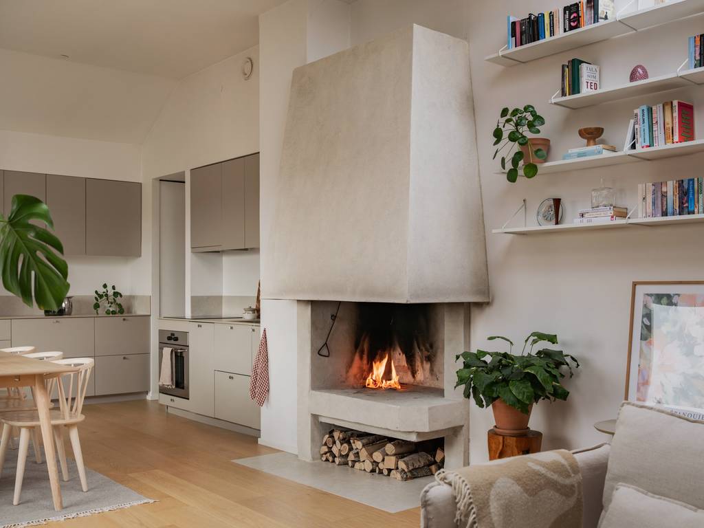 salon appartement 54m2 décoration scandinave avec cheminée salon appartement 54m2 décoration scandinave avec cheminée