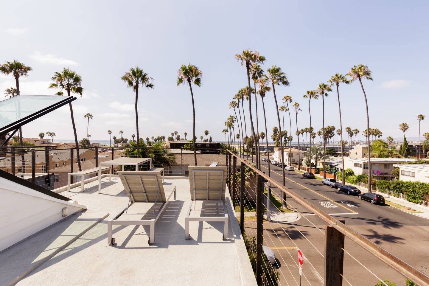 terrasse sur le toit vue océan Pacifique maison San Diego