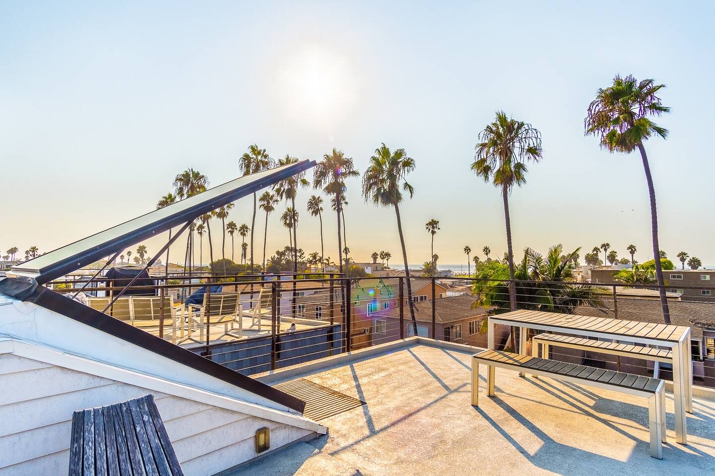 terrasse sur le toit vue océan Pacifique maison San Diego