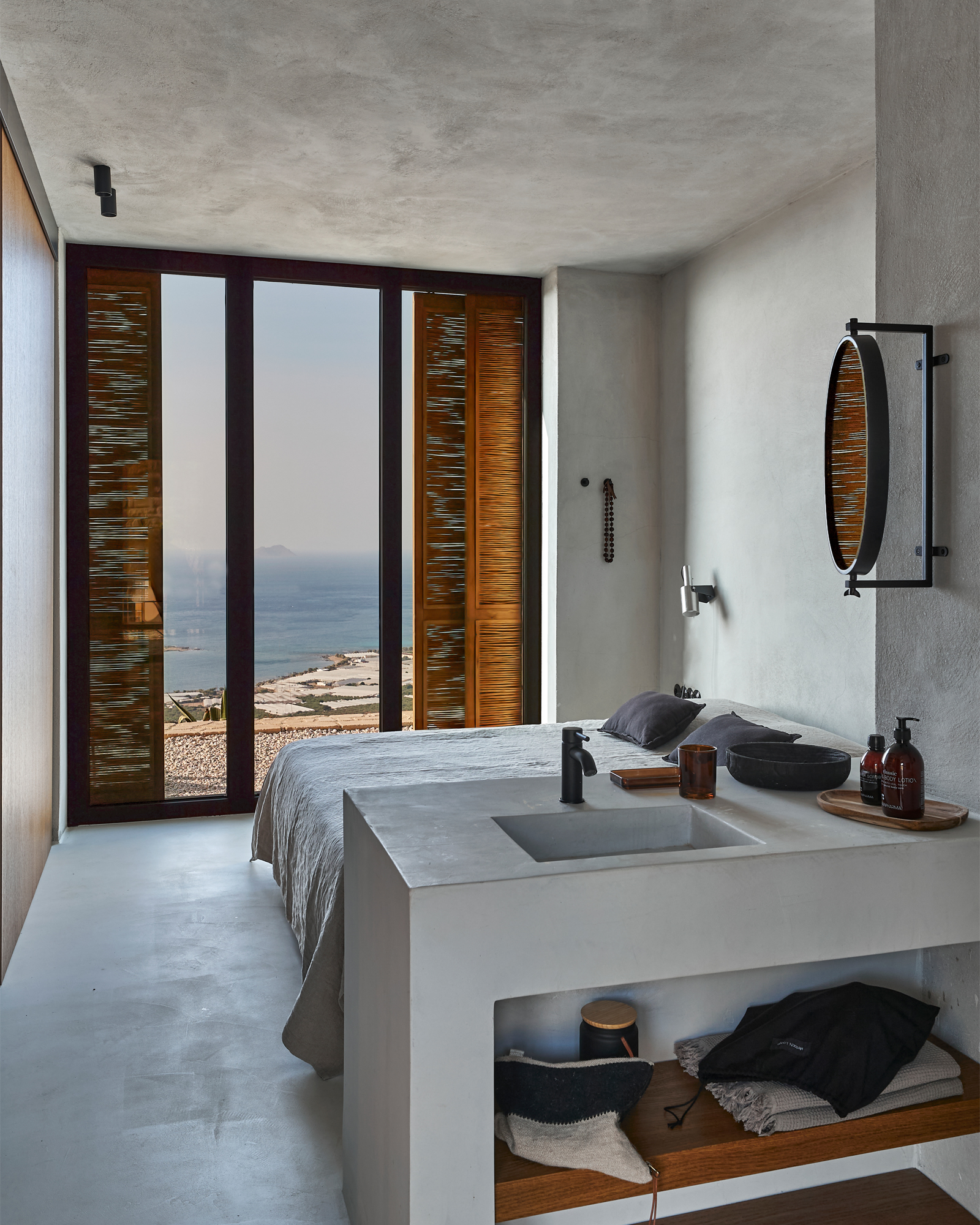 chambre maison contemporaine en pierres Crète Metochi Lodge avec piscine chambre maison contemporaine en pierres Crète Metochi Lodge avec piscine