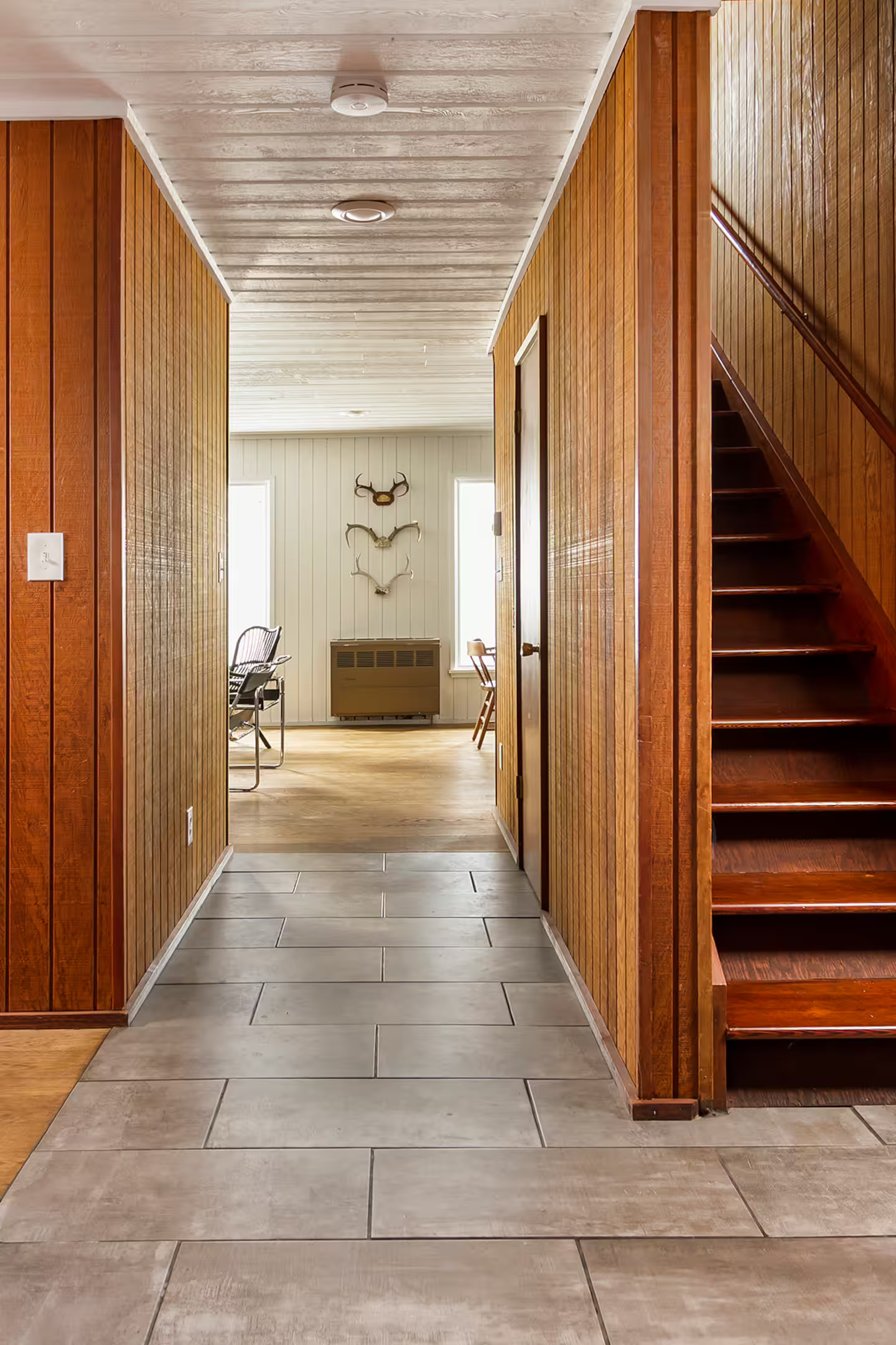 entrée maison en bois maison Lutsen vue Lac Supérieur