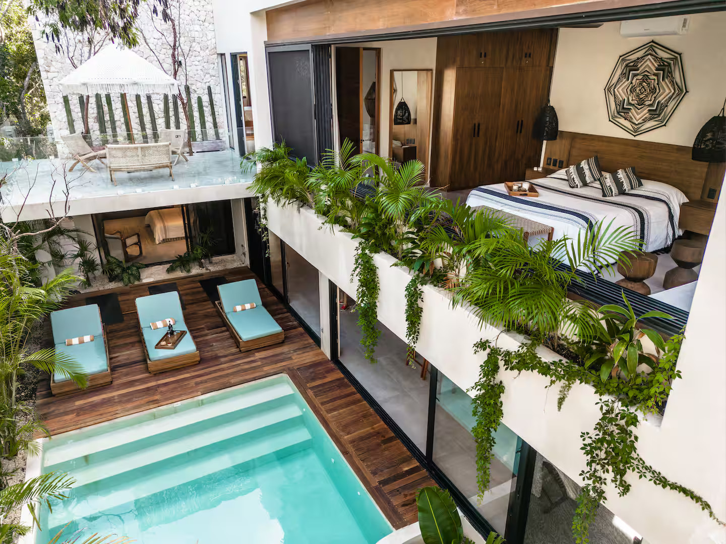 terrasse avec piscine villa Meka Mexique terrasse avec piscine villa Meka Mexique