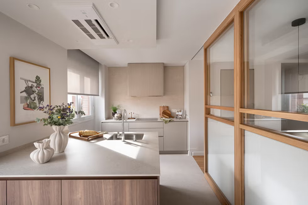 cuisine avec îlot verrière bois décoration contemporaine cuisine avec îlot verrière bois décoration contemporaine