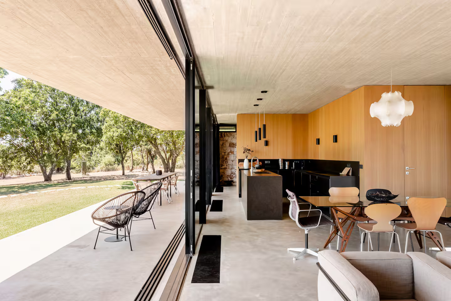salon cuisine et salle à manger décoration design maison contemporaine