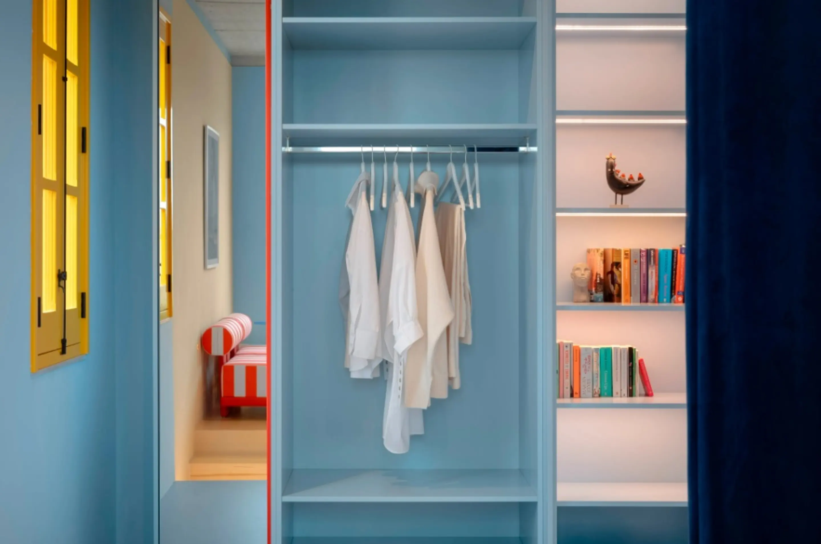 dressing studio 28m2 décoration design bleue dressing studio 28m2 décoration design bleue