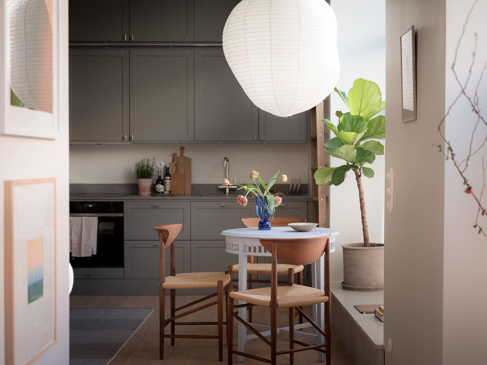 cuisine ouverte grise décoration scandinave deux-pièces de 43m2 cuisine ouverte grise décoration scandinave deux-pièces de 43m2