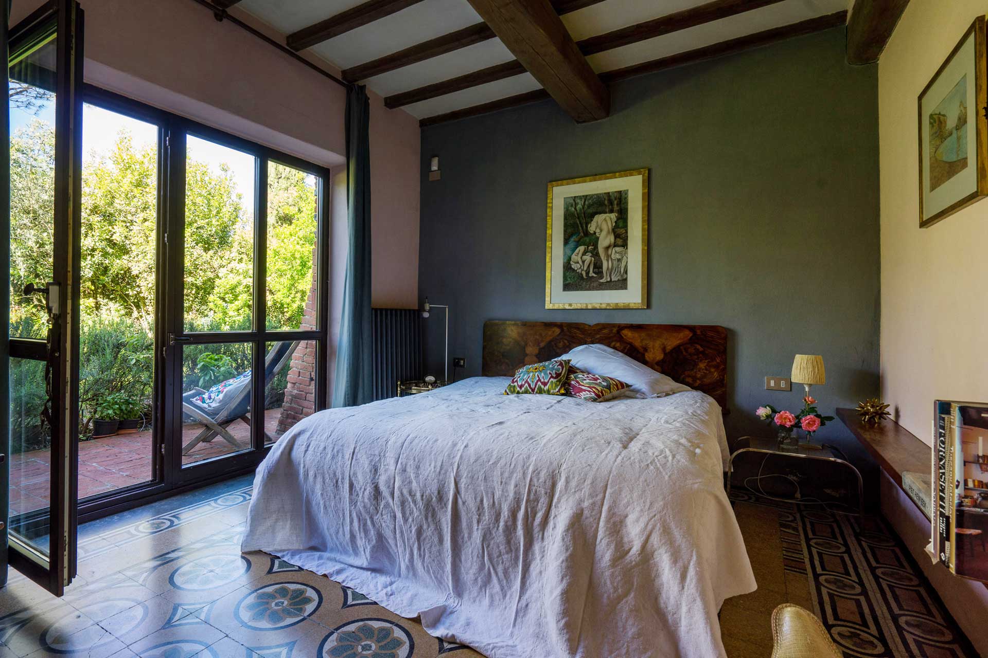 chambre avec poutres maison de vacances vintage Il Fienile chambre avec poutres maison de vacances vintage Il Fienile