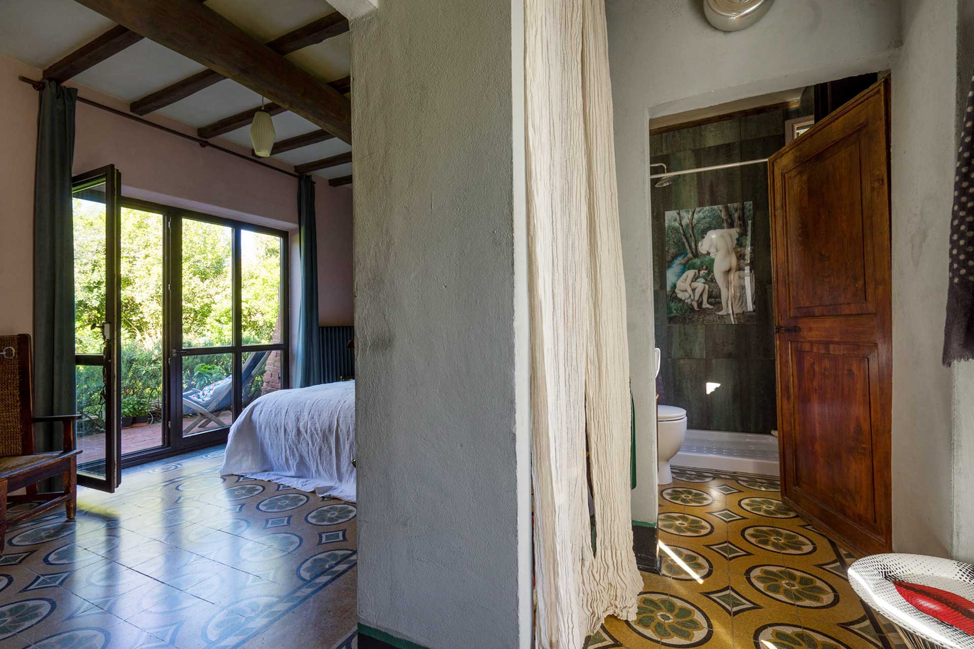 chambre avec poutres et salle de bain Il Fienile chambre avec poutres et salle de bain Il Fienile