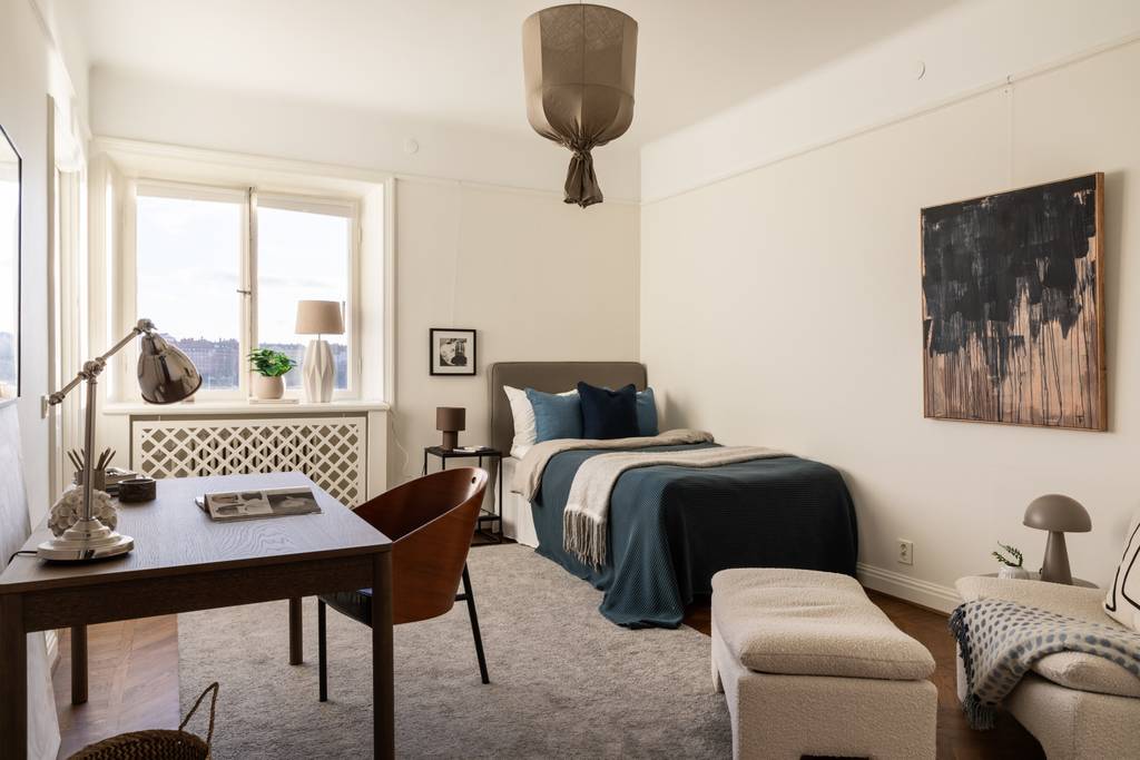 chambre avec bureau décoration contemporaine