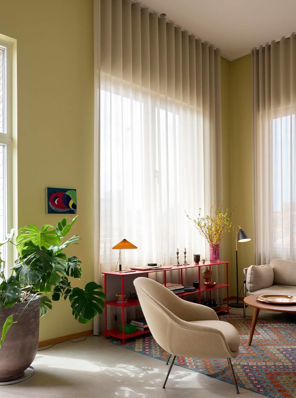 salon décoration design et colorée
