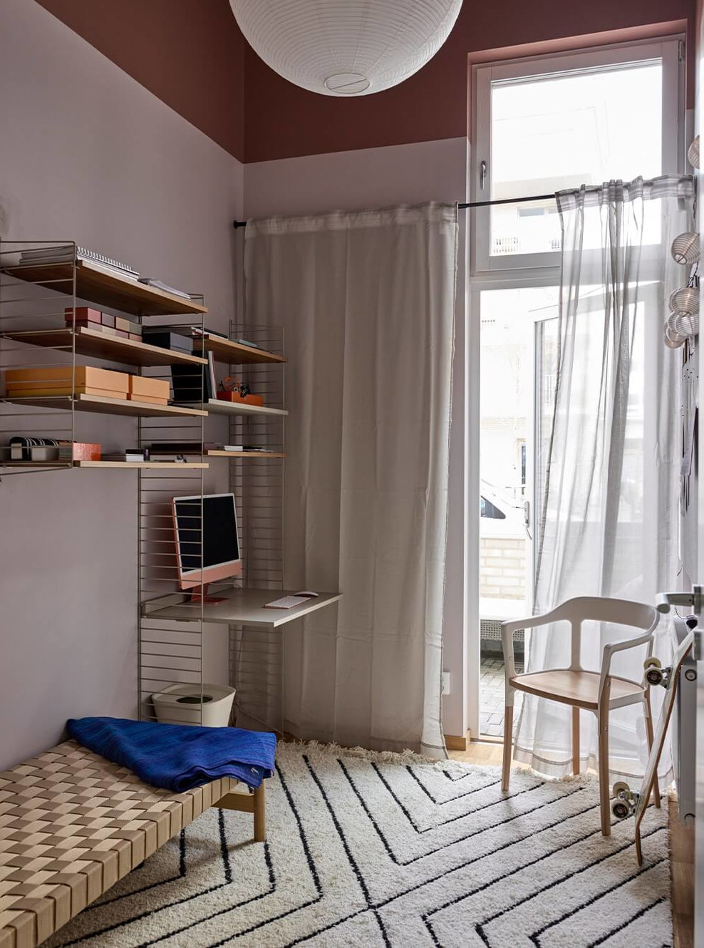 chambre murs roses