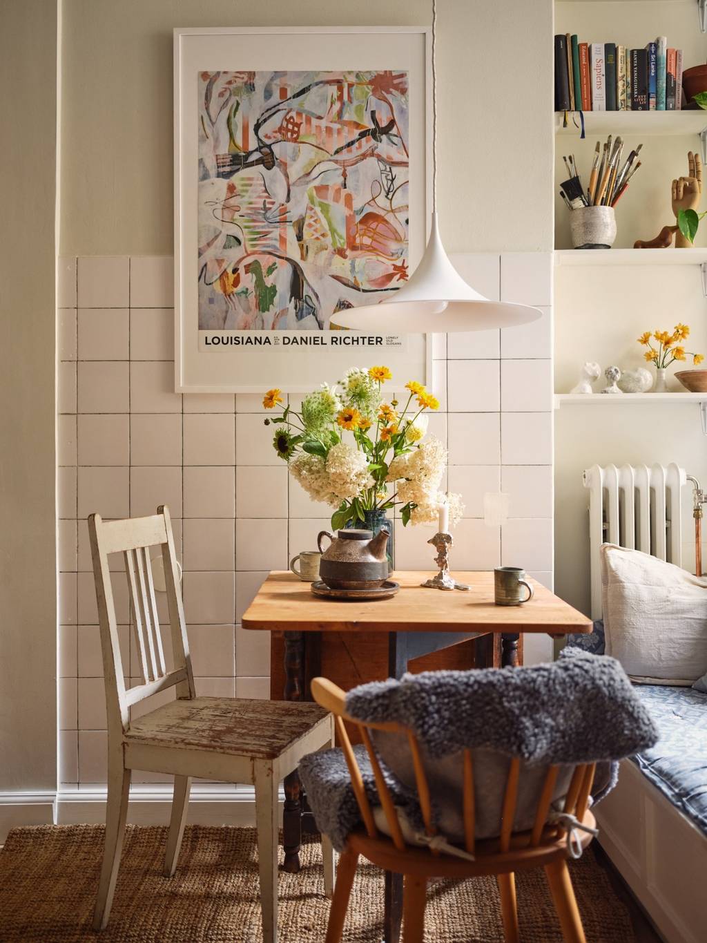 salle à manger deux-pièces 36m2 décoration vintage et colorée salle à manger deux-pièces 36m2 décoration vintage et colorée