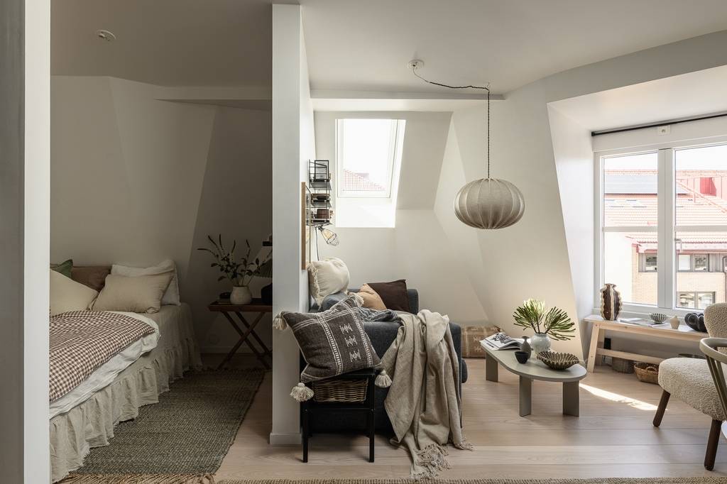 chambre dans alcôve et salon mansardé appartement 34m2 chambre dans alcôve et salon mansardé appartement 34m2