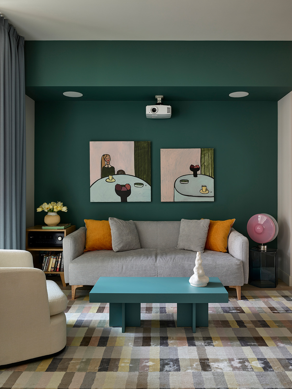 salon mur vert émeraude appartement 75m2 salon mur vert émeraude appartement 75m2