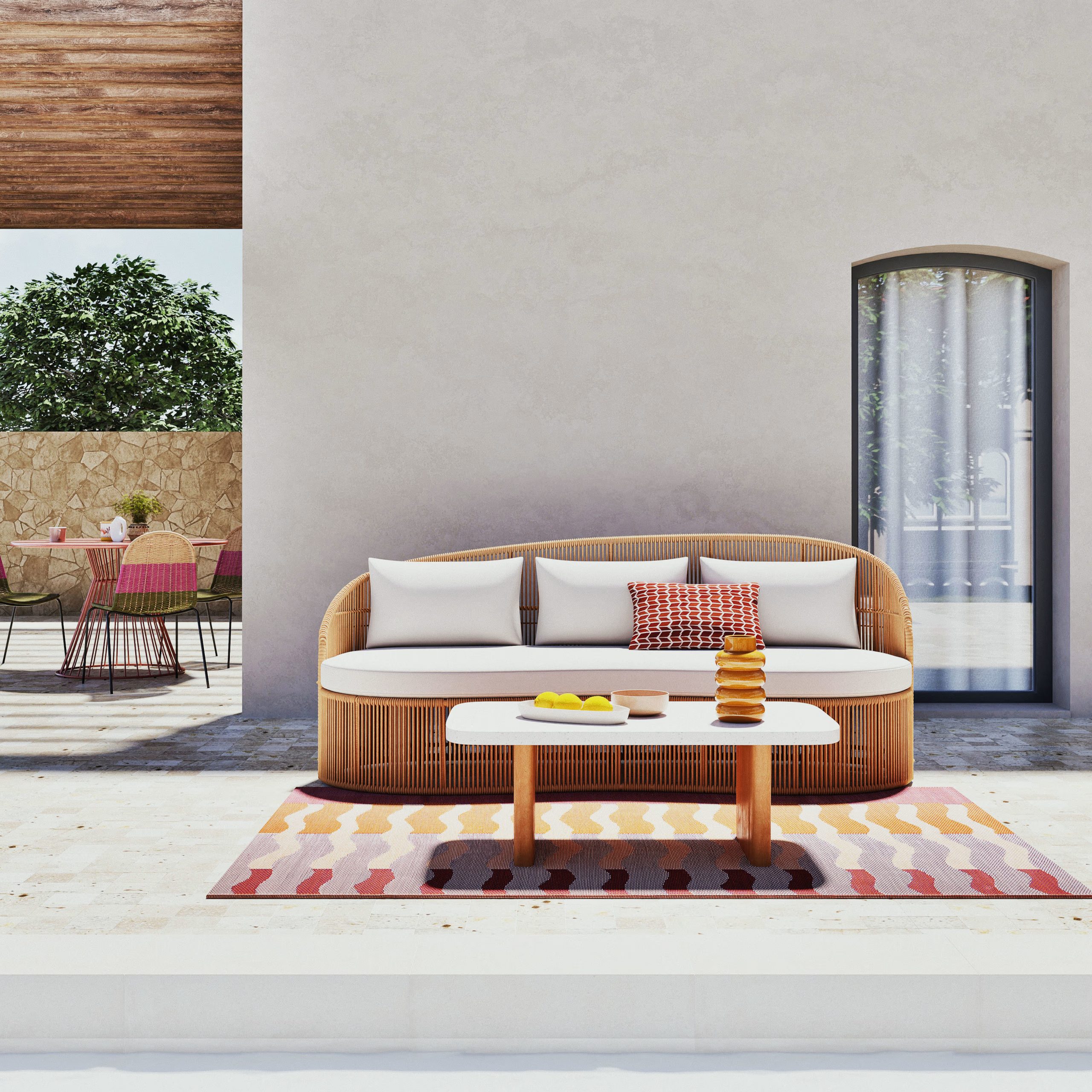 banc rotin Maisons du Monde collection French Riviera banc rotin Maisons du Monde collection French Riviera
