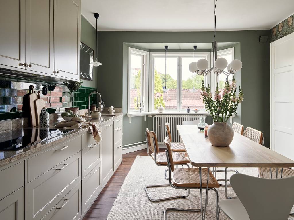 cuisine blanche carrelage vert décoration scandinave cuisine blanche carrelage vert décoration scandinave