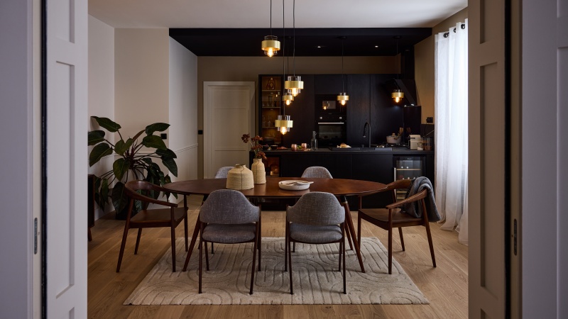 salle à manger et cuisine ouverte décoration contemporaine