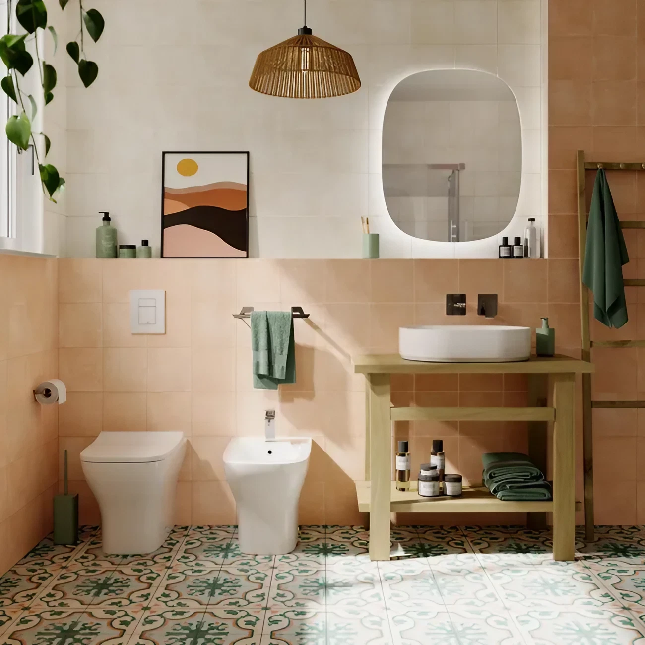 salle de bain sol carreaux de ciments polychromes salle de bain sol carreaux de ciments polychromes