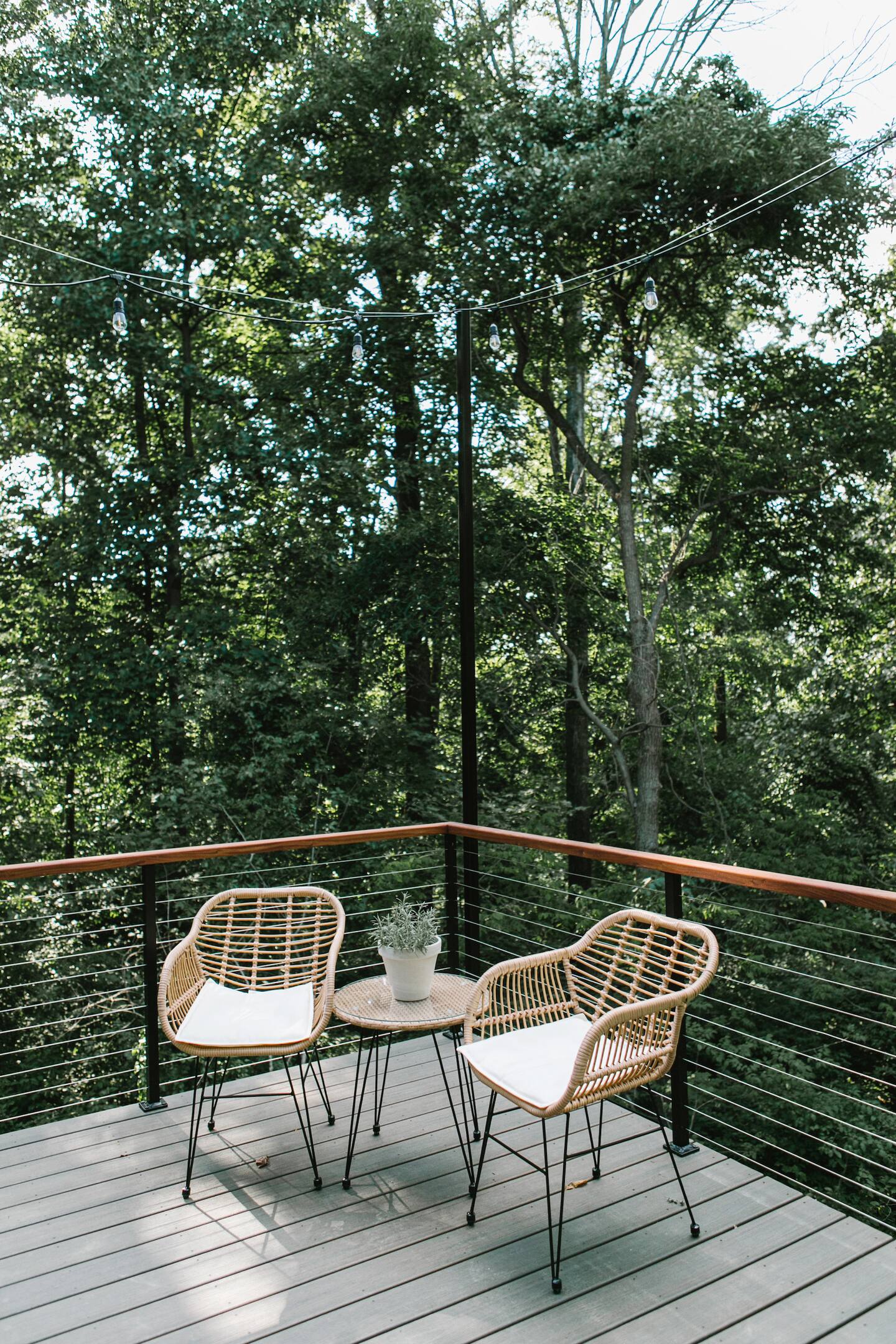 terrasse en bois entourée d terrasse en bois entourée d'arbres Texter Mountain Home