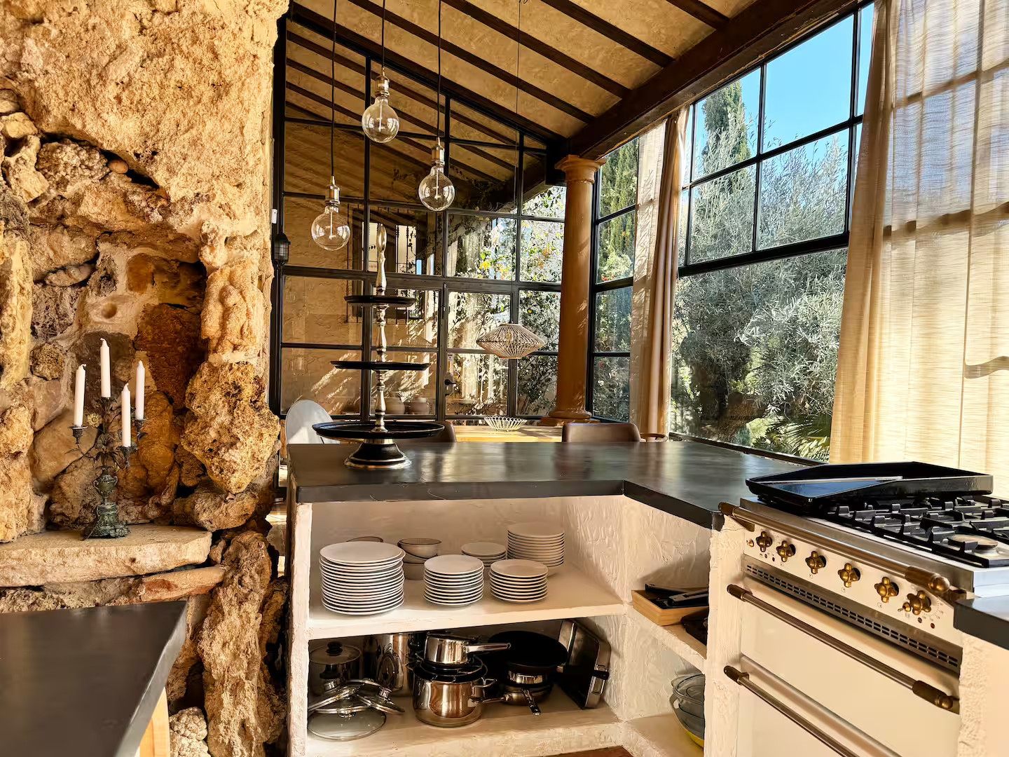 cuisine avec verrière décoration rustique chic