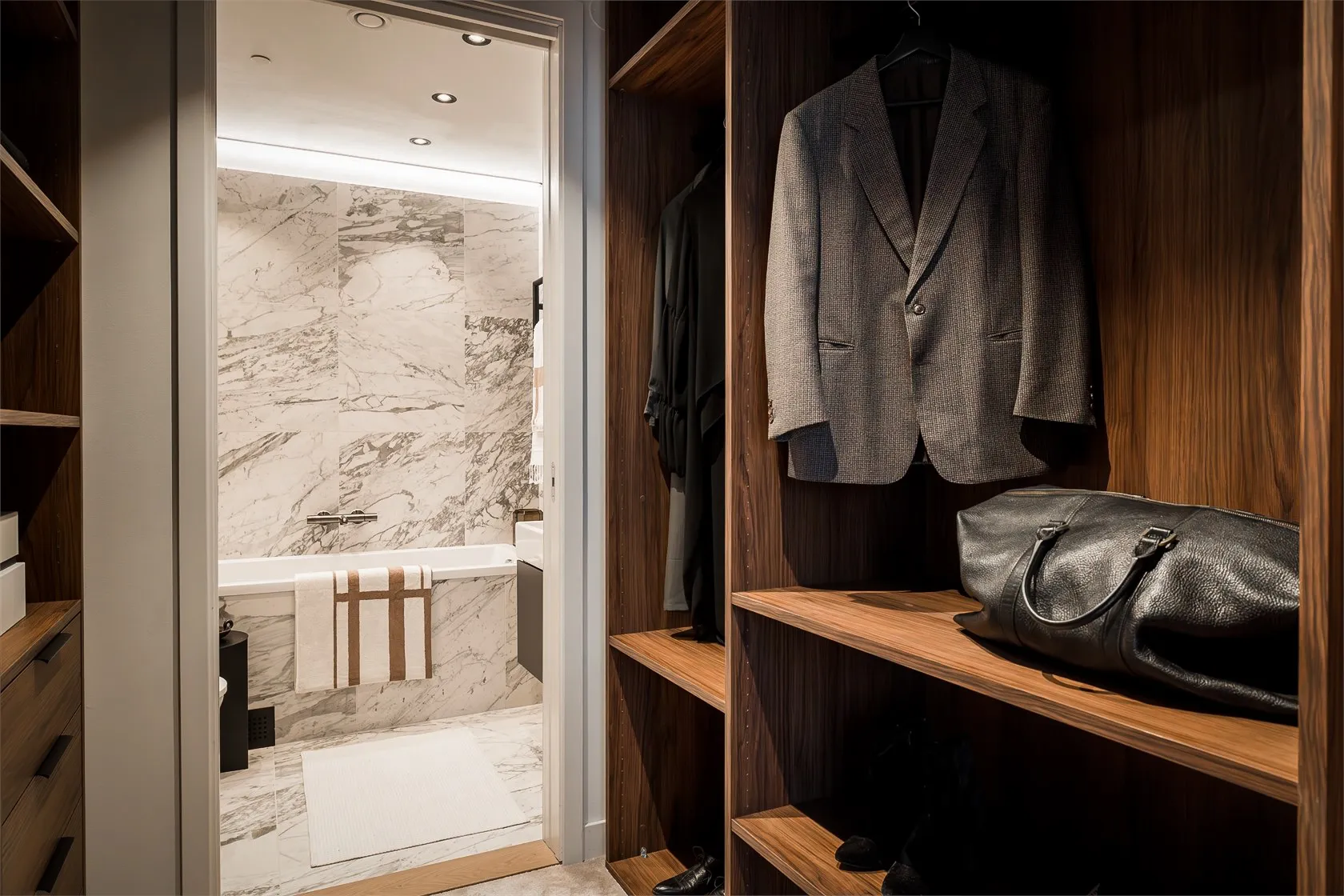 dressing et salle de bain marbre