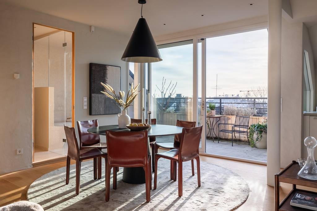 salle à manger avec terrasse décoration scandinave et contemporaine salle à manger avec terrasse décoration scandinave et contemporaine