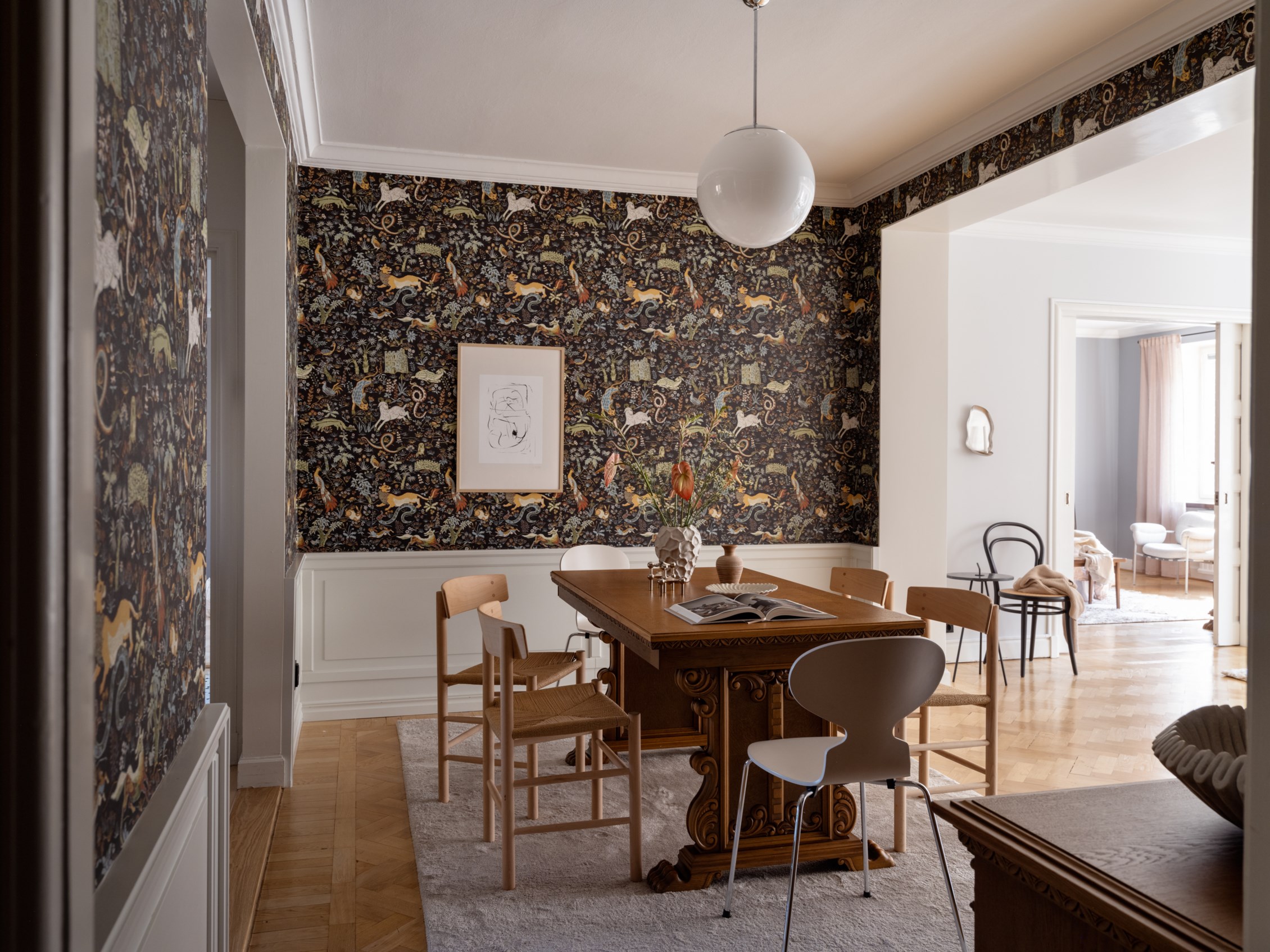 salle à manger avec papier-peint décoration scandinave salle à manger avec papier-peint décoration scandinave
