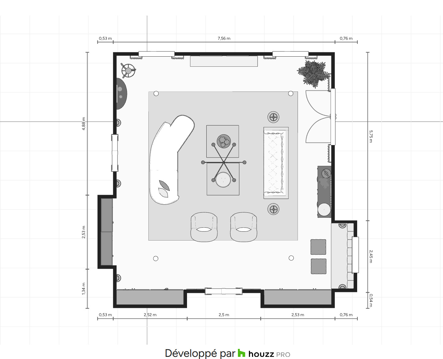 salon Houzz Pro plan 2D