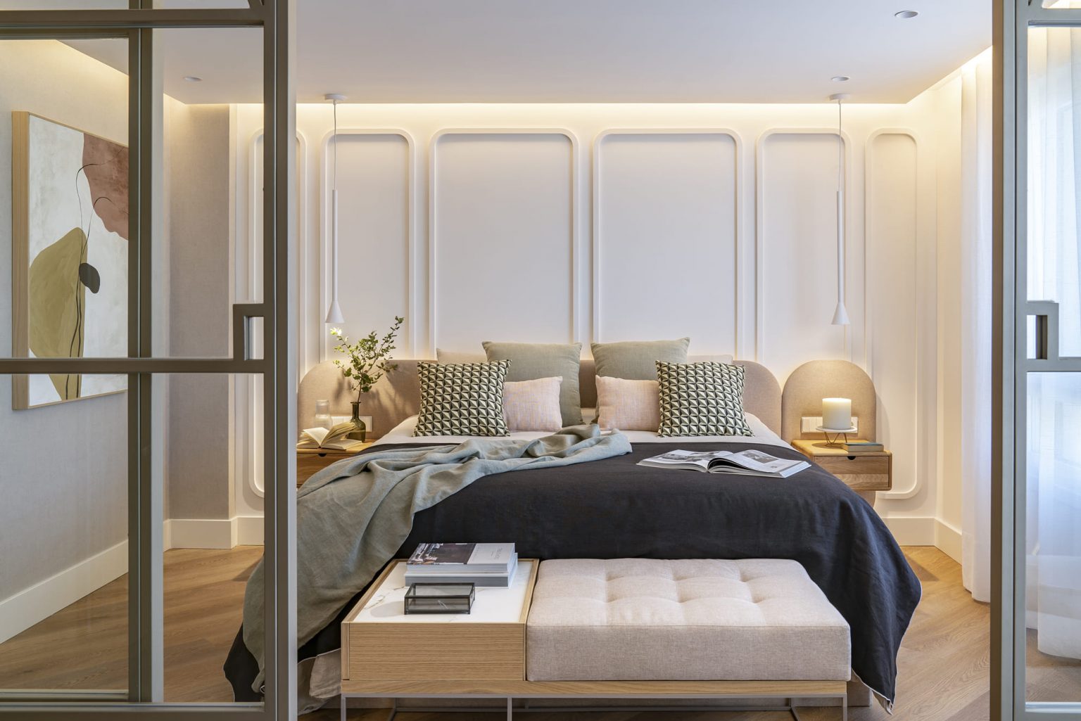 chambre moderne avec verrière