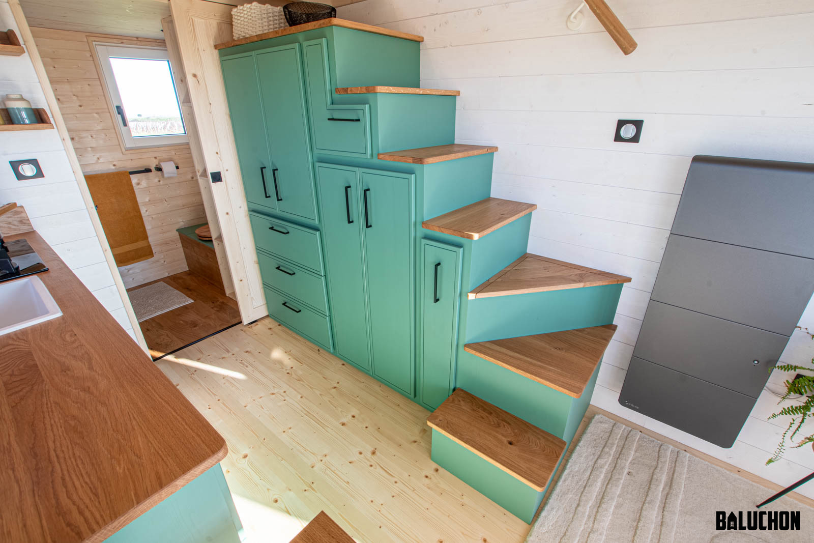 intérieur mini maison mobile Baluchon