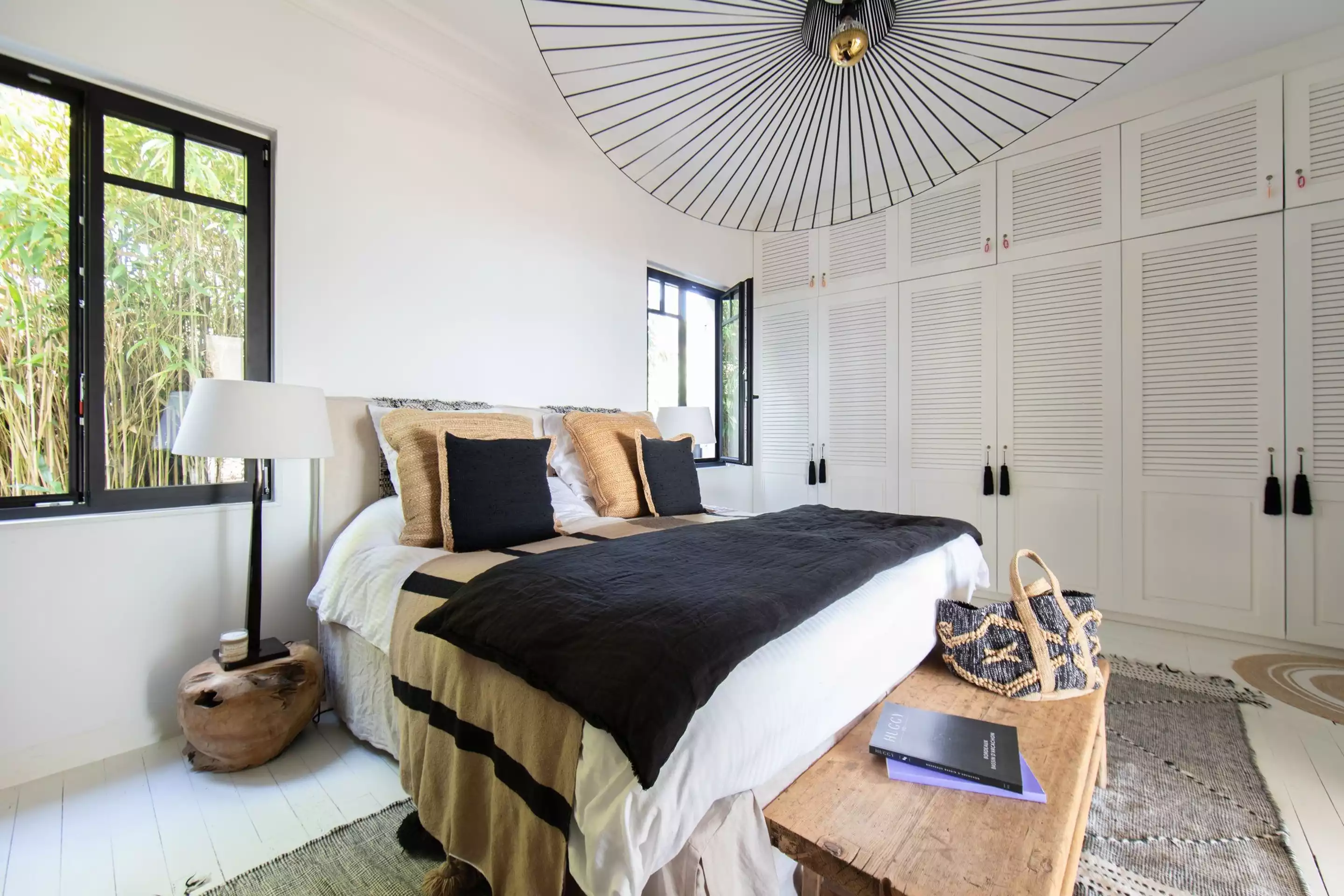 chambre décoration ethnique chic et naturelle villa Biancasa