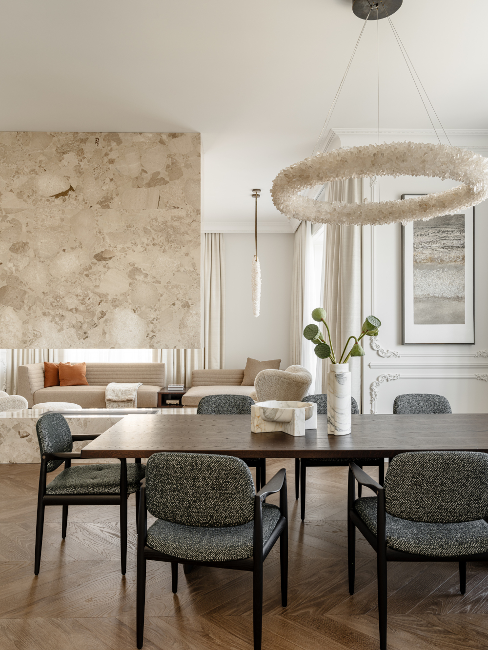 salle à manger avec cheminée décoration contemporaine grand appartement raffiné salle à manger avec cheminée décoration contemporaine grand appartement raffiné