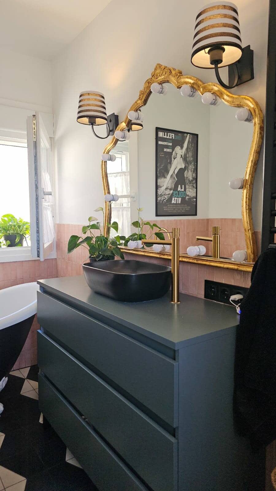 salle de bain glamour et vintage décoration colorée salle de bain glamour et vintage décoration colorée